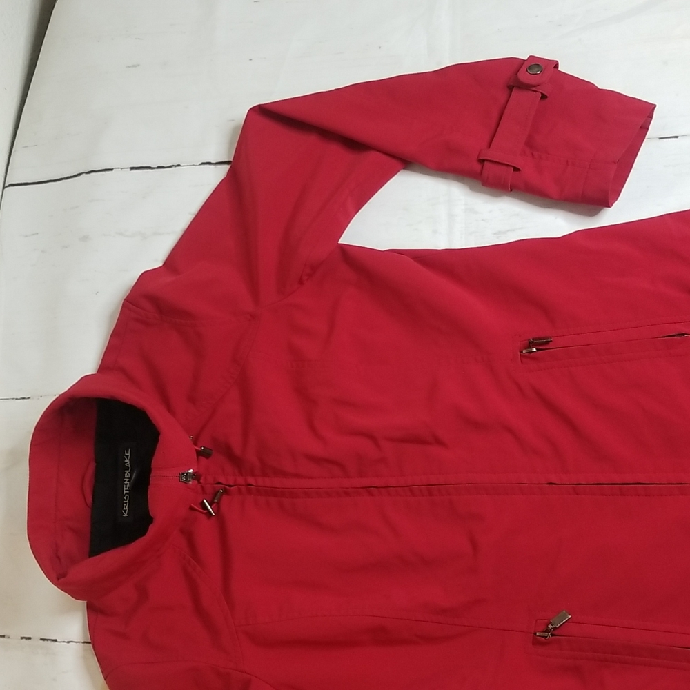 SOLD! IP Kristen Blake Red Fall Duffle Coat - Picture 3 of 15